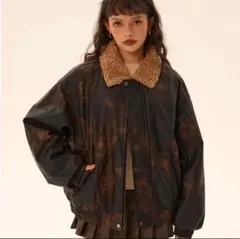 地底人　メイラードラベル2way レザージャケット　ボア