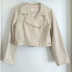 An MILLE アンミール ベージュ ライダースジャケット Fサイズ