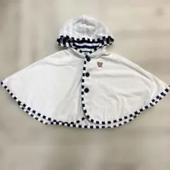 ミキハウス ポンチョ マント 70cm フード付き 防寒 アウター ベビー