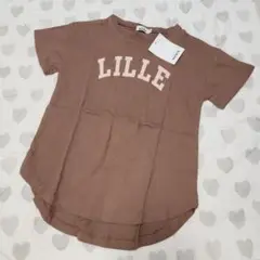 新品タグ付きペアマノンプレミアムコットンTシャツロゴチュニックワンピース90