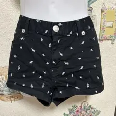 X-girl ショートパンツ ブラック 雷柄のサムネイル