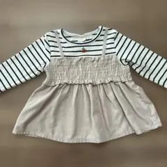長袖 トップス ボーダー さくらんぼ チュニック