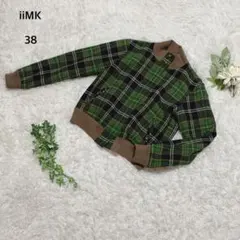 アイアイエムケー　ブルゾン　ジャンパー　ジャケット　アウター　ウール混　チェック