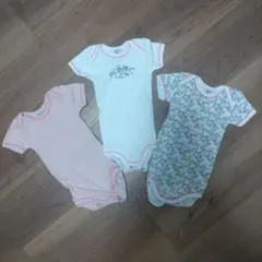 【PETIT BATEAU 】半袖ボディスーツ　6m ３枚セット
