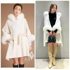 ♡新品タグ付き♡2025AW♡ファーポンチョコート♡