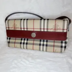 【美品】Burberry ノバチェック ショルダーバッグ レザー PVC