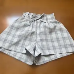 チェック柄リボン付きキュロット