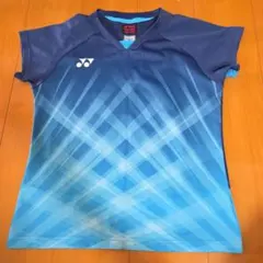 YONEX バドミントン　ゲームシャツ　レディースO 青　記名あり