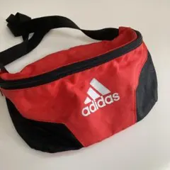 《美品》adidas ウエストポーチ　赤×黒　アディダス　ボディバッグ