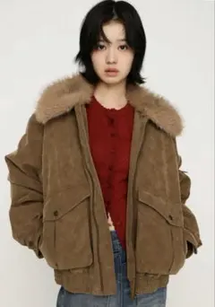 SLY WASHED PUFFER ブルゾン ブラウン