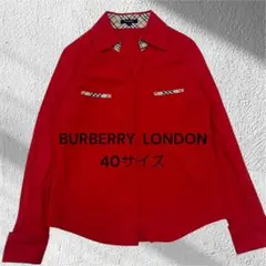 BURBERRY LONDON 長袖シャツ　ノバチェック　カフス付　レッド　40