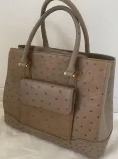 【美品】オーストリッチ ostrich ハンドバッグ トートバッグ 高級 本革