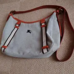 Burberry グレーオレンジ ショルダーバッグ