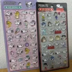 2枚　スヌーピー 3D クリスタル 立体シール 硬いシール　PEANUTS