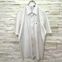 LACOSTEラコステ 半袖シャツ ストライプ フランス企画 ペルー製