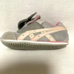 キッズシューズ グレー/ピンク ベルクロ