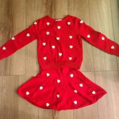 H&M 赤 ハート柄 セットアップ