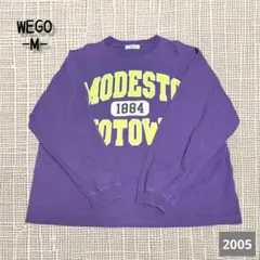 A-2005〈WEGO〉 パープル プリント 長袖Tシャツ Mサイズ