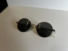 zoff サングラス　シルバー メタル ブラックレンズ