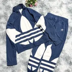 adidas ビッグトレフォイル ナイロンジャケット セットアップ　上L 下M
