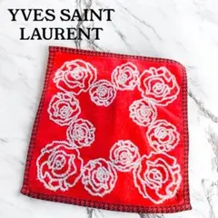 【YVES SAINT LAURENT】ハンドタオル バラ USED