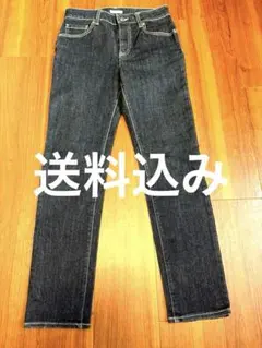肌触りの良い柔らかデニムストレート　インディゴ　ストレッチ股上深め　未使用超美品