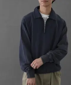FORK&SPOON サンブリーチハーフジップスウェット NAVY size 4