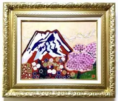 F10号)東山魁夷【春】 肉筆/表サイン有/裏シール有/油彩/岩彩/高級額縁