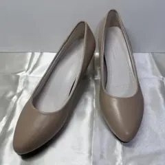 ベージュ パンプス シンプル 通勤 オフィス フォーマル きれいめ 23.5