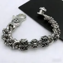 超重厚★クロス十字架★ブレスレット/男女兼用/シルバー925刻印/太幅22cm