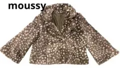 【Y2K】moussy バンビ柄　レオパード　フェイクファー　コート