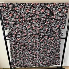 着物　小紋　正絹　アンティーク　花柄　更紗　草花　RT8