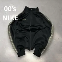 【Y2K】00s NIKE トラックジャケット 刺繍ロゴ 金 ドローコード L