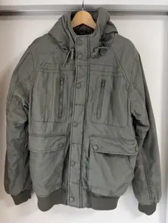 H&M オリーブグリーン フード付きジャケット　ブルゾン　L