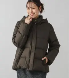 ウツクシルエット撥水ダウンフードブルゾン/115525