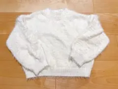 ホワイトセーター ショート丈