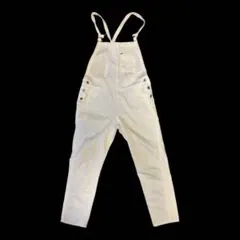 ホワイト オーバーオール サロペット ワーク カジュアル