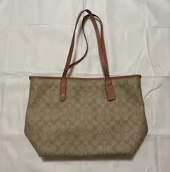 美品　COACH コーチ シティ 58292 シグネチャー トートバッグ