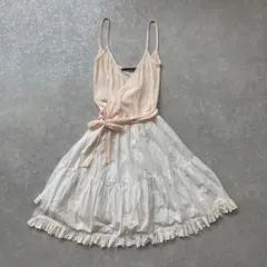 美品【レア】ラルフローレン カシュクール コットンレース フレアワンピース