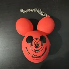 ディズニーリゾートシリコンミッキーバルーンキーホルダー バックチャーム　レッド
