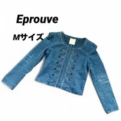 ★美品【エピローブ】ナポレオンデニム ノーカラー ジャケットブルー Mサイズ