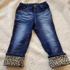 TKSK ヒョウ柄デニムパンツ　100センチ ワールド　男女兼用