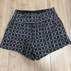 ツイードショートパンツ 黒と白