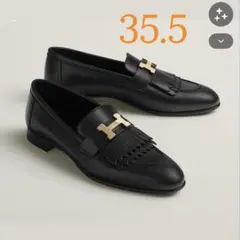 エルメス　モカシン（アワー） 黒/白(美品) エルメス モカシン（アワー） 黒/白(美品) - メルカリ