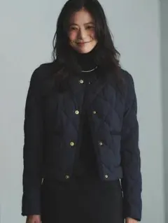 アニュアンス TAIONキルティングジャケット新品ネイビー ノーカラージャケット