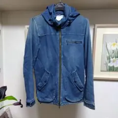 デニムブルー フード付きジャケット