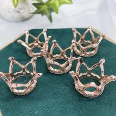 天然石スフィア用王冠台座5個