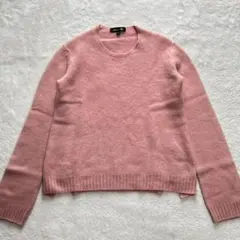 ドゥロワー　Drawer　クルーネックニット　カシミヤ100％　くすみピンク