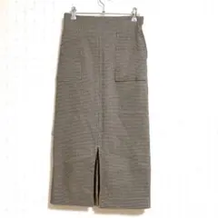 le.coeur blanc チェック柄タイトスカート38秋冬上品美ライン