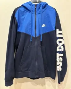 ナイキ NIKE パーカー ジップアップ ナイロン ネイビー / ブルー L